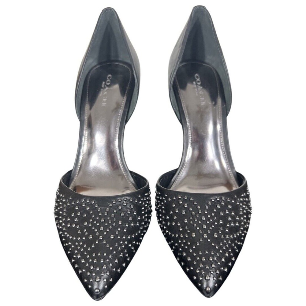 Coach Holmes Studded Leather High Heels Black With Box Size 6 EU 36 Q7052 - Picture 4 of 15